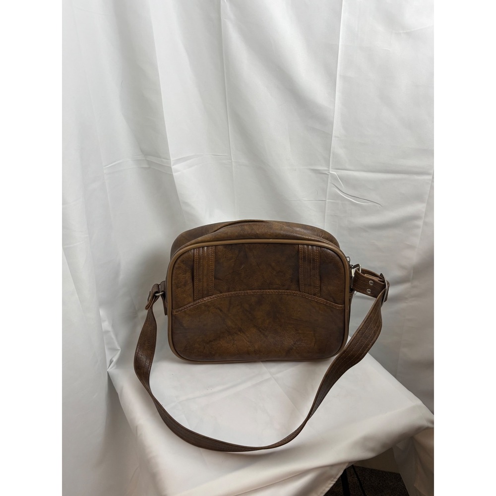 Vintage American Tourister Flight‎ Bag Brown Faux Leather Carry On Shoulder Bag